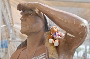Reg on shoulder of native American Indian