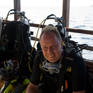 The Old Boy in diving gear
